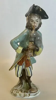 Bagpipe Player Porcelain Monkey Orchestra Figurine Volkstedt Rudolstad • $75