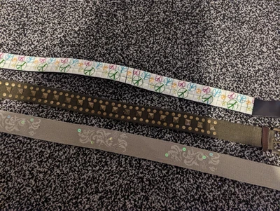 £1.99 • Buy Women's Belt Bundle Studded Canvas Leather Belts Vintage Y2K 00s Alt Emo Goth