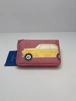 Vera Bradley RFID Beach Wallet Car Pink Yellow 6  X 3.5  Canvas • $15