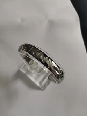 £22.79 • Buy DKNY Stainless Steel Open Cuff Bangle Silver Limited Edition New York 