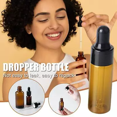 £2.44 • Buy Amber GLASS DROPPER BOTTLES 1-5ml Drop Pipette Aromatherapy Eye Juice Ear N2I1