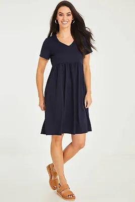 $69.95 • Buy NEW Cordelia St Womens Knee Length Dresses Short Sleeve Holiday Dress Navy