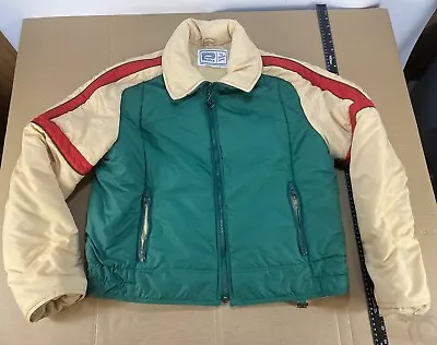 Vintage 70s 80s Green Profile Puff Puffer Coat Jacket Ski Snow Marty Mcfly Retro • $55.24