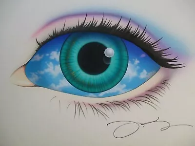 Joe Spencer Original Painting Illustration  Vintage Human Eye Poster Design Mod • $880