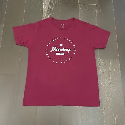 Billabong T-Shirt Mens Large Burgundy Graphic Cotton Casual Beach Adult • $9.71