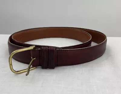 Coach Men’s Burgundy Calfskin And Brass Belt Size 42/105 5602 • $24.99