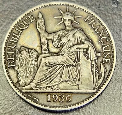 1936-A France Indo-China 50 Cents***90% Silver*** • $42