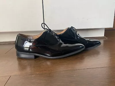 A Fantastic Pair Of Men's GOOR Black Patent Leather Formal Shoes UK 7 - • £15