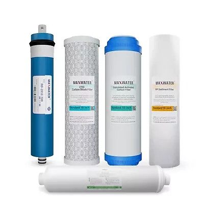 5 Stage Reverse Osmosis FULL Replacement Water Filter Kit With 100 GPD Membrane • $46.95