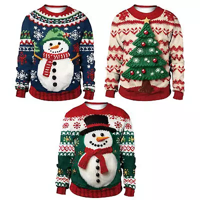 Ugly Christmas Sweater Unisex Funny Sweatshirt Tops Men Women Pullover • $27.11