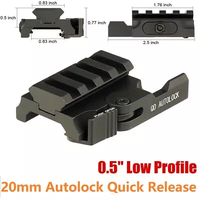 QD Riser Mount Quick Release 4 Slots 20mm Picatinny Rail Mount For Red Dot Scope • $17.99