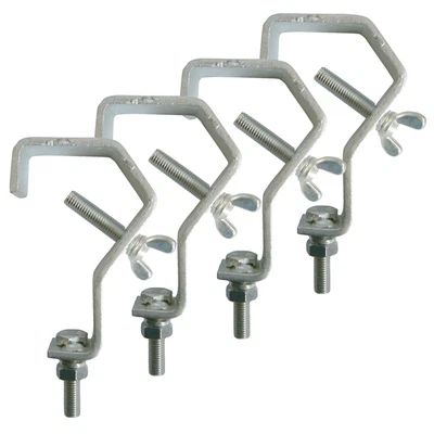£37 • Buy 4x QTX Light Silver Metal DJ Disco Lighting Mounting Truss Hooks / G Clamps