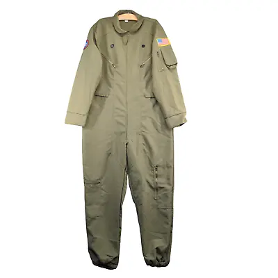 Top Gun Maverick Men's Flight Suit Costume Green Size Adult Standard Polyester • $25