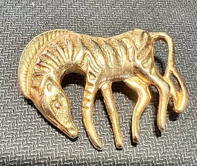 Vintage Gold Tone Zebra Brooch Pin Jewelry 🔥 Very Nice Condition With Pin Latch • $12