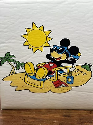 Vintage Disney Mickey Mouse Cooler Kit White Lunch Beach Picnic Travel Bag USA • $13.50