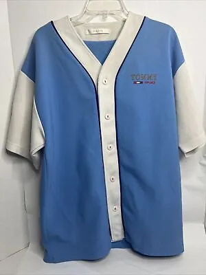 Vintage OJENNY TOMMY SPORT Jersey Shirt Baseball Mens M Blue/White With Logo • $20