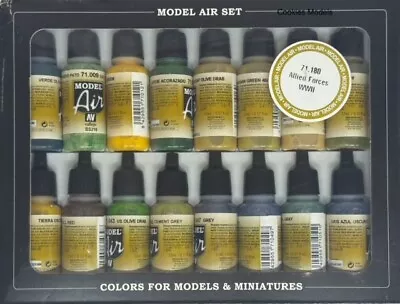 AV Vallejo Model Air Set - WWII Allied Forces (16 X 17ml) VAL71180 • £29.99