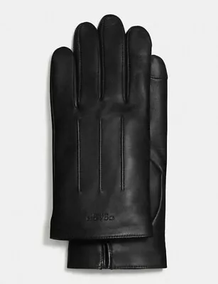 NWT- Coach F54182 Basic Leather Gloves - Black  (Size L) • $69.75