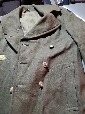 WW 1 U.S. Army Overcoat Trench Coat Size SM. WONDERFUL CONDITION ! WITH PATCHES • $250