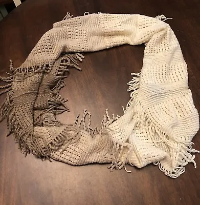 Steve Madden Ombré Open Knit Soft Fringe Infinity Loop Cowl Scarf Comfy Casual • $14.50