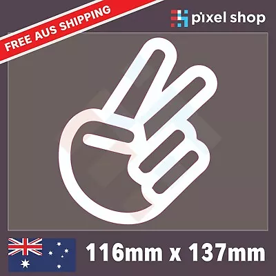 PEACE SIGN CHOPPED Sticker Funny Laptop Car Window Bumper 4x4 Ute JDM Decal • $4.59