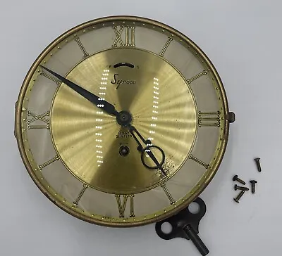 Vintage Syroco 8 Day Wall Clock Replacement Parts Glass Face & Key • $40