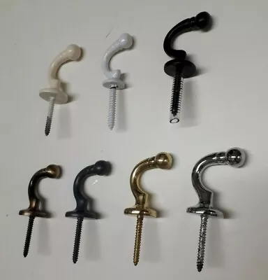 Ball End Tie-Back Hooks - Screw In - Free 1st Post - Check Full Description • £4.49