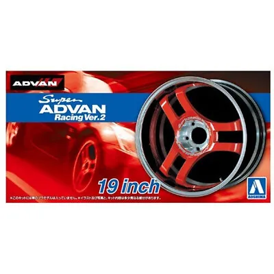 1/24 Super Advan Racing Ver.2 19  Tire Wheel Set Aoshima 54604 Model Car Parts • $11.99