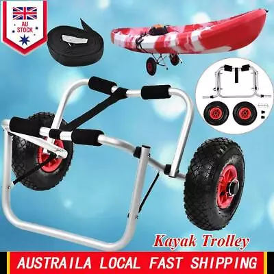 Universal Folding Kayak Trolley Aluminum Alloy Ocean Boat Trailer Kayak Carrier • $53.99