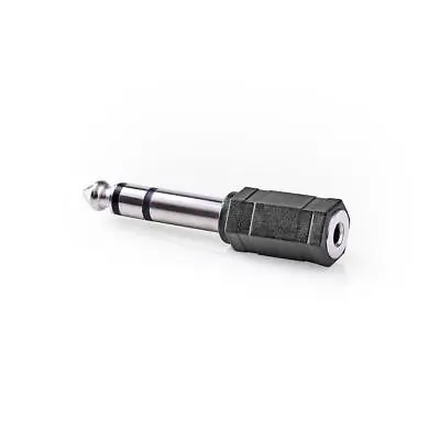 QTX 757.873 6.3mm Stereo Jack Plug To 3.5mm Stereo Jack Socket Adaptor Black New • £3.19