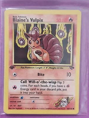 Pokemon Cards BLAINE'S VULPIX 1st Edition GYM CHALLENGE  -  66/132 MINT • $7.50