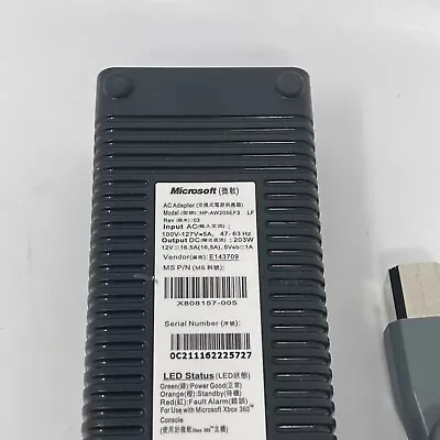 $29.95 • Buy 203W Original OEM Microsoft Xbox 360 AC Adapter Power Supply Brick HP-AW205EF3