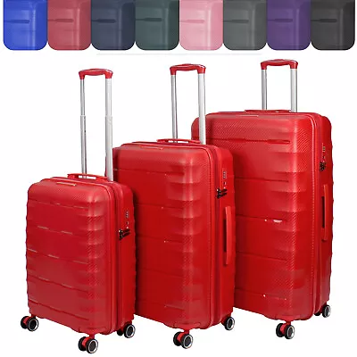 Super Space Hard Shell Expandable Suitcase 4 Wheel Spinner Luggage TSA Lock PP08 • £129.95