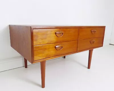 Stunning Vintage Danish Teak Kai Kristiansen Deep Chest Of Drawers Coffee Table • $1067.19