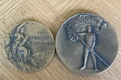 Two Rare 1932 Los Angeles Olympic Medals • $2425