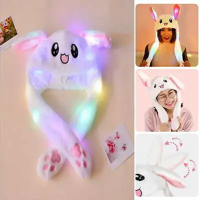 $8.79 • Buy Glowing Bunny Ear Cap Cute Plush Rabbit Hat Moving With Colorful LED Light Gift