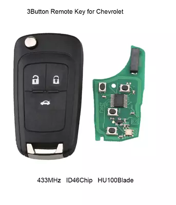 $34.50 • Buy 3B Integrated Holden Cruze Remote Flip Key Transmitter For Holden Cruze 