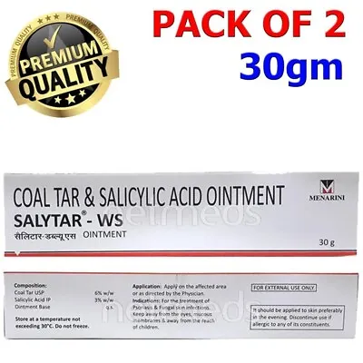 Pack Of 2 - Salicylic Acid And Coal Tar Ointment 30gm For Treatment Fungal Skin • £15.59