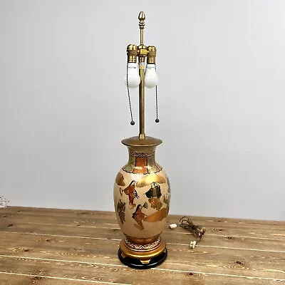 Vintage 1950’s Marbro Lamp Geisha Japanese Motif Heavy Porcelain Vase Style 37” • $498.96