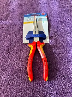 Knipex Snipe Nose Side Cutting Pliers VDE-tested 200 Mm  26 16 200 SB • £24.90