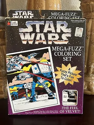 Vintage 1996 Star Wars Mega Fuzz Coloring Set Paint By Numbers Please Read • $10