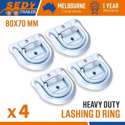 $11.99 • Buy 4x Lashing D Ring Zinc Plated Tie Down Points Anchor UTE Trailer 80 X 70MM