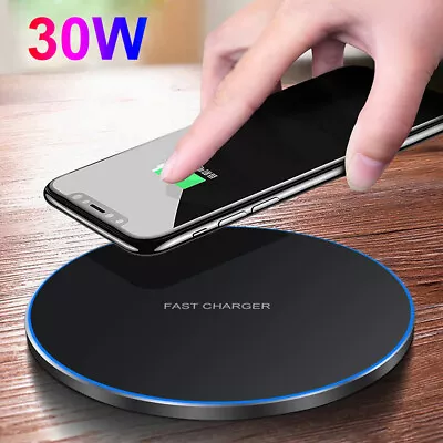 30W Wireless Charger Fast Charging Mat For IPhone 15 14 Pro Max Samsung S24 S23 • $12.99