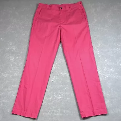 Brooks Brothers Clark Pants Mens Size 36x32 Pink Chino Cotton Flat Front Casual • $34.80