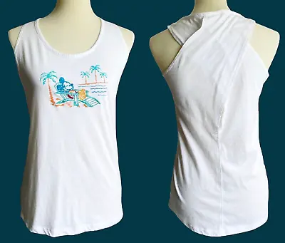 Disney Parks Womens Tank Top M Mickey Mouse Embroidered Criss Cross Sleeveless • $8.14