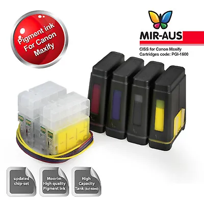 CISS For Canon Maxify MB2760 MB2360 Cartridges Code: PGI-1600 BK C M Y • $220