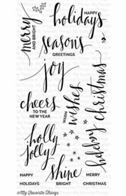 New! My Favorite Things MFT Hand Lettered Holiday Stamp Set Christmas • £8.99