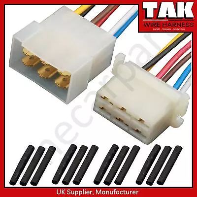 6.3mm Electrical Multi Connector 6 Pin Blade Plug Terminal Block Pre-Wired • £6.99