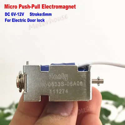 DC 6V-12V Push Pull Type Spring Magnet Micro DC Solenoid Actuator Electromagnet • $4.55