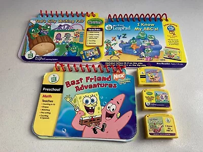 My First LeapPad Learning System Books And Cartridges Lot Of 3 Spongebob ABC • $12.99